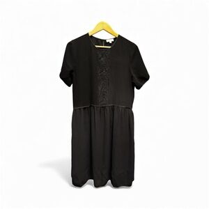 Wilfred Black Babydoll Dress | Size M | Cutout Detail + Pockets | VGUC